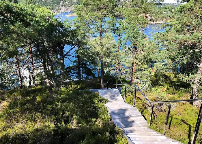 With Panoramic View Of Sandnesfjorden